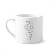 Dıythinker 170 ml Beyaz Moon Alien Totem Desenli Geometri Mini Kahve Seramik Kupa