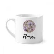 Dıythinker 170 ml Beyaz Mor Çizim Sanatı Bitki Çiçek Mini Kahve Seramik Kupa