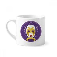 Dıythinker 170 ml Beyaz Mor Maske Happy Carnival Of Venice Mini Kahve Seramik Kupa