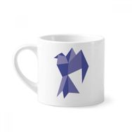 Dıythinker 170 ml Beyaz Mor Origami Soyut Güvercin Desenli Mini Kahve Seramik Kupa