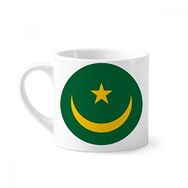 Dıythinker 170 ml Beyaz Moritanya Afrika Ulusal Amblem Mini Kahve Seramik Kupa