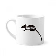 Dıythinker 170 ml Beyaz Mouse Siyah ve Beyaz Hayvan Mini Kahve Seramik Kupa