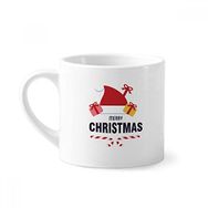 Dıythinker 170 ml Beyaz Mutlu Noeller Noel Baba Şapka Mini Kahve Seramik Kupa