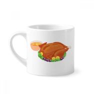 Dıythinker 170 ml Beyaz Mutlu Şükran Günü Türkiye Desenli Mini Kahve Seramik Kupa