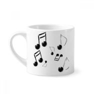 Dıythinker 170 ml Beyaz Müzik Notasyonu Kabarcık Kombinasyon Desenli Mini Kahve Seramik Kupa