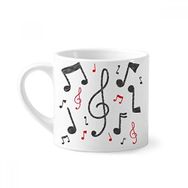 Dıythinker 170 ml Beyaz Müzik Notasyonu Kombinasyonu Renkli Desenli Mini Kahve Seramik Kupa