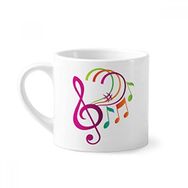 Dıythinker 170 ml Beyaz Müzik Notasyonu Yeşil Turuncu Pembe Mini Kahve Seramik Kupa