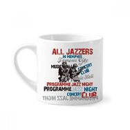 Dıythinker 170 ml Beyaz Müzik Pembe Renkli Enstrümanlar Desenli Mini Kahve Seramik Kupa