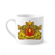 Dıythinker 170 ml Beyaz Naypyidaw Burma Ulusal Amblem Mini Kahve Seramik Kupa