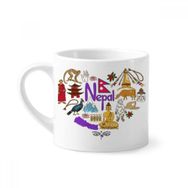 Dıythinker 170 ml Beyaz Nepal Aşk Kalp Landscap Ulusal Bayrak Mini Kahve Seramik Kupa