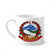 Dıythinker 170 ml Beyaz Nepal Asya Ulusal Amblem Mini Kahve Seramik Kupa
