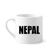 Dıythinker 170 ml Beyaz Nepal Ülke Adı Siyah Mini Kahve Seramik Kupa