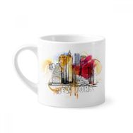 Dıythinker 170 ml Beyaz New York City America Amerika Birleşik Devletleri Mini Kahve Seramik Kupa