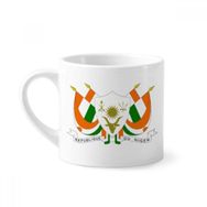 Dıythinker 170 ml Beyaz Nijer Afrika Ulusal Amblem Mini Kahve Seramik Kupa