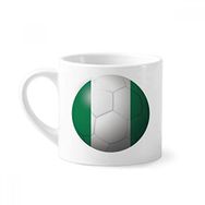 Dıythinker 170 ml Beyaz Nijerya Ulusal Bayrağı Futbol Mini Kahve Seramik Kupa