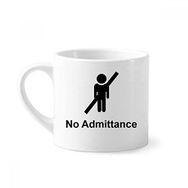 Dıythinker 170 ml Beyaz No Admittance Siyah Sembol Desenli Mini Kahve Seramik Kupa