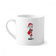Dıythinker 170 ml Beyaz Noel Baba Horus Şapka Çanta Mini Kahve Seramik Kupa