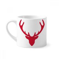 Dıythinker 170 ml Beyaz Noel Geyiği Avatar Kırmızı Festival Mini Kahve Seramik Kupa