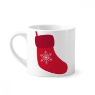 Dıythinker 170 ml Beyaz Noel Kar Tanesi Çorap Kırmızı Festival Mini Kahve Seramik Kupa