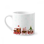 Dıythinker 170 ml Beyaz Noel Şekeri Tren Festivali Mini Kahve Seramik Kupa