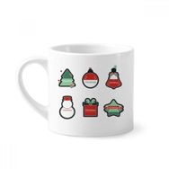 Dıythinker 170 ml Beyaz Noel Sembolü Noel Karikatür Simge Mini Kahve Seramik Kupa