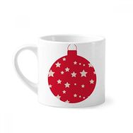 Dıythinker 170 ml Beyaz Noel Yıldızı Kırmızı Festival Mini Kahve Seramik Kupa