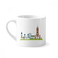 Dıythinker 170 ml Beyaz Omsk Rusya Ulusal Sembol Desenli Mini Kahve Seramik Kupa
