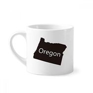 Dıythinker 170 ml Beyaz Oregon Amerika Birleşik Devletleri Haritası Mini Kahve Seramik Kupa