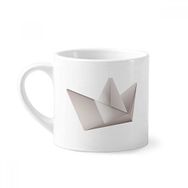 Dıythinker 170 ml Beyaz Origami Geometrik Soyut Gemi Desenli Mini Kahve Seramik Kupa