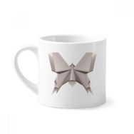 Dıythinker 170 ml Beyaz Origami Geometrik Soyut Kelebek Desenli Mini Kahve Seramik Kupa