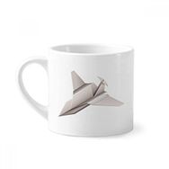 Dıythinker 170 ml Beyaz Origami Geometrik Soyut Uçak Desenli Mini Kahve Seramik Kupa