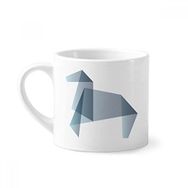 Dıythinker 170 ml Beyaz Origami Soyut At Geometrik Şekilli Mini Kahve Seramik Kupa