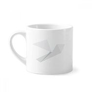 Dıythinker 170 ml Beyaz Origami Soyut Beyaz Güvercin Desenli Mini Kahve Seramik Kupa