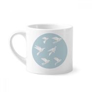 Dıythinker 170 ml Beyaz Origami Soyut Güvercin Geometrik Şekilli Mini Kahve Seramik Kupa