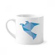 Dıythinker 170 ml Beyaz Origami Soyut Mavi Güvercin Desenli Mini Kahve Seramik Kupa
