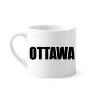 Dıythinker 170 ml Beyaz Ottawa Kanada Şehir Adı Mini Kahve Seramik Kupa
