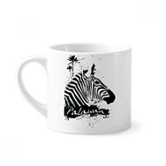 Dıythinker 170 ml Beyaz Palawan Tropik Stil Zebra Hayvan Mini Kahve Seramik Kupa