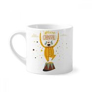 Dıythinker 170 ml Beyaz Palyaço Maskesi Happy Carnival Of Venice Mini Kahve Seramik Kupa