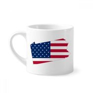Dıythinker 170 ml Beyaz Pennsylvania Amerika Haritası Yıldızlar Çizgili Bayrak Mini Kahve Seramik Kupa