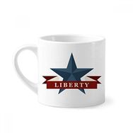 Dıythinker 170 ml Beyaz Pentagram Özgürlük Slogan Amerika Ülke Şehir Mini Kahve Seramik Kupa