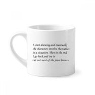 Dıythinker 170 ml Beyaz People Are Learn From Statuation Mini Kahve Seramik Kupa