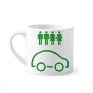 Dıythinker 170 ml Beyaz People Enerji Araçları Çevreyi Korur Mini Kahve Seramik Kupa