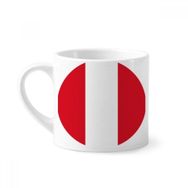 Dıythinker 170 ml Beyaz Peru Ulusal Bayrağı Güney Amerika Sembolü Mini Kahve Seramik Kupa