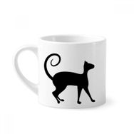 Dıythinker 170 ml Beyaz Pet Lover Siyah Kedi Hayvan Sanat Silüeti Mini Kahve Seramik Kupa