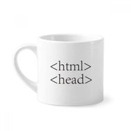 Dıythinker 170 ml Beyaz Programcı İfadesi HTML Mini Kahve Seramik Kupa
