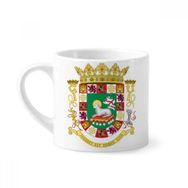 Dıythinker 170 ml Beyaz Puerto Rico Ulusal Amblem Mini Kahve Seramik Kupa