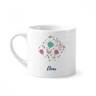 Dıythinker 170 ml Beyaz Punch Çiçek Bitki Boyası Mini Kahve Seramik Kupa