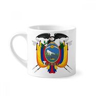 Dıythinker 170 ml Beyaz Quito Ekvador Ulusal Amblem Mini Kahve Seramik Kupa