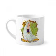 Dıythinker 170 ml Beyaz Religion On sekiz Arhat İllüstrasyon Desenli Mini Kahve Seramik Kupa