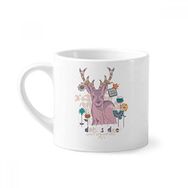 Dıythinker 170 ml Beyaz Ren Geyiği Noel Sanatsal Efekt Renkli Mini Kahve Seramik Kupa